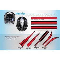 Autocollants pour casques, logos, stripes , tape, nose and back bumper