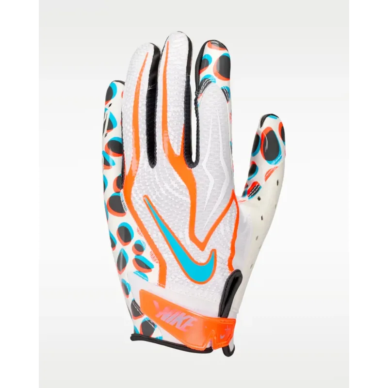Dessus de la paire de gants de football américain Nike Vapor Jet 9.0 Energy avec ses couleurs vif et énergique!
