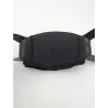 Nike Quick Release Chin Shield noir installe sur une mentonniere rigide (Hard Cup) de football americain.