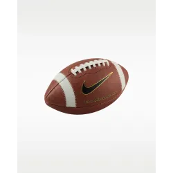 Ballon de football américain Nike en cuir pour match officiel avec bandes blanches
